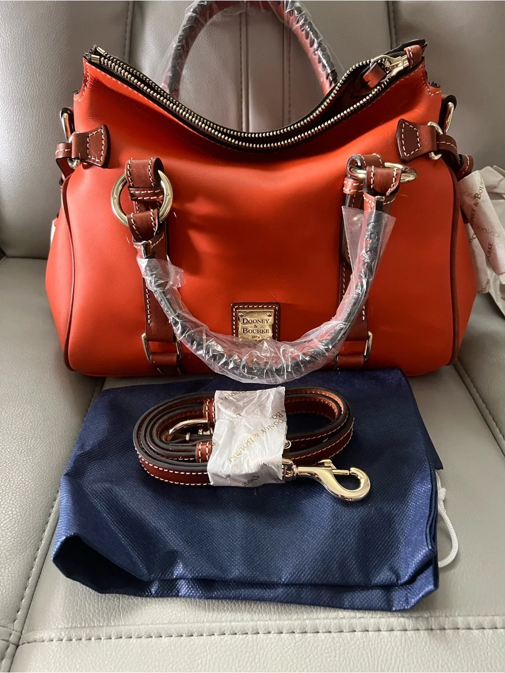 Dooney and Bourke Penrose Satchel Orange